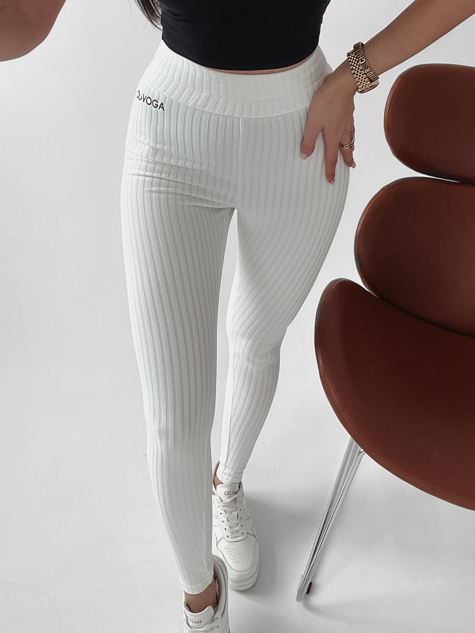 Legginsy prążkowane Lucia Ola Voga ecru Legginsy prążkowane Lucia Ola Voga ecru