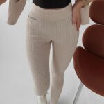 Legginsy prążkowane Lucia Ola Voga beżowe