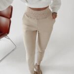 Spodnie bawełniane Marina Ola Voga beżowe II