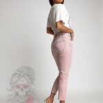 Spodnie jeansowe dekatyzowane Malibbu różowe