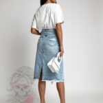 Spódnica asymetryczna w serduszka Afapi niebieska