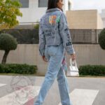 Spodnie jeansowe z paskiem Outella niebieskie