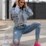 Spodnie rurki jeansowe Patu niebieskie