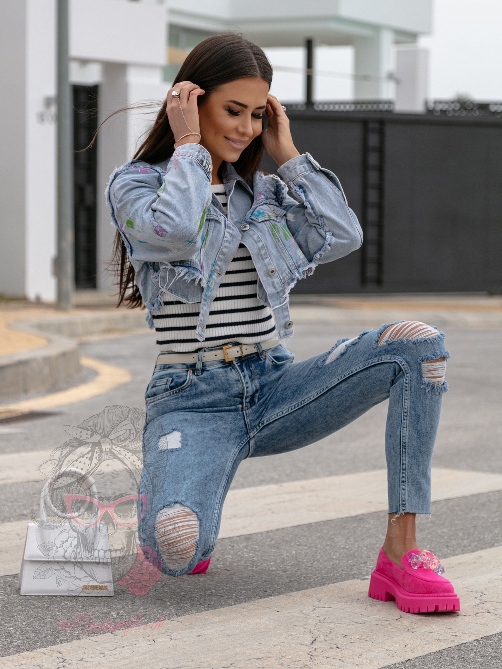 Spodnie rurki jeansowe Patu niebieskie Spodnie rurki jeansowe Patu niebieskie