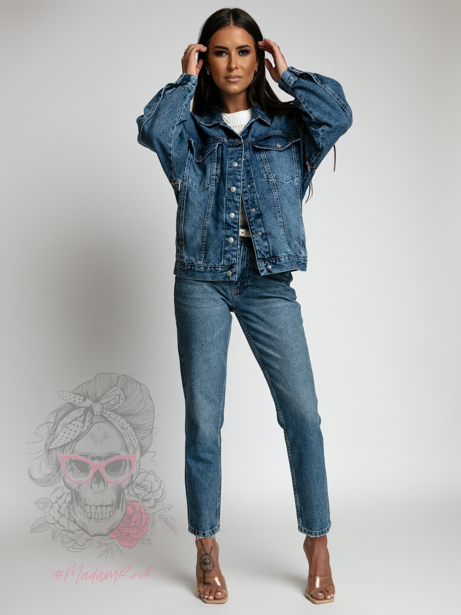 -wyprzedane-Spodnie boyfriend gładkie Opus granat