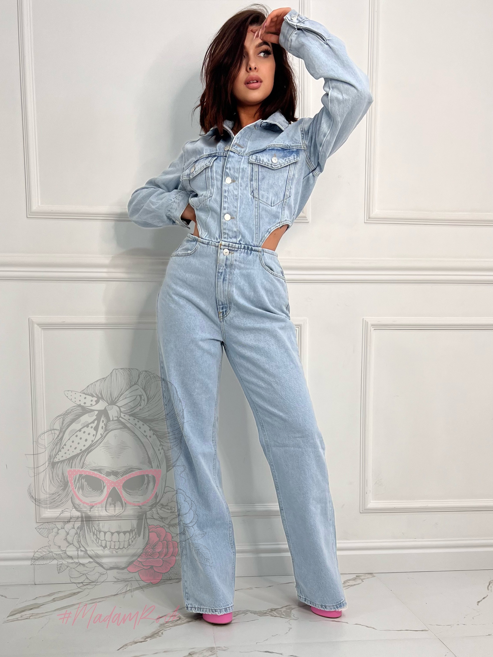 Kombinezon jeansowy Garet niebieski