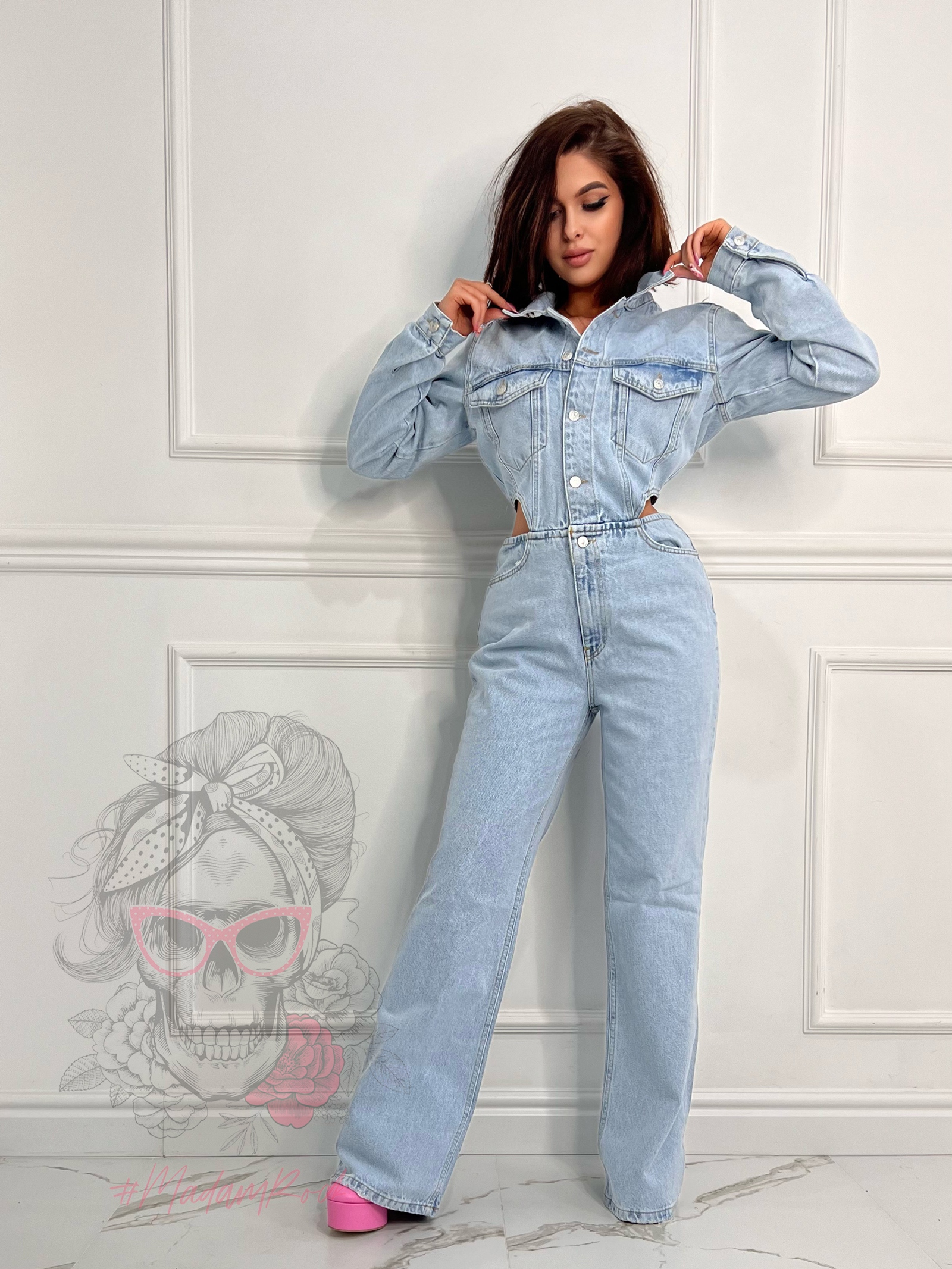 Kombinezon jeansowy Garet niebieski