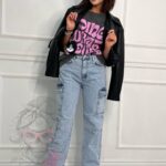 Spodnie jeansowe bojówki Gangy niebieskie