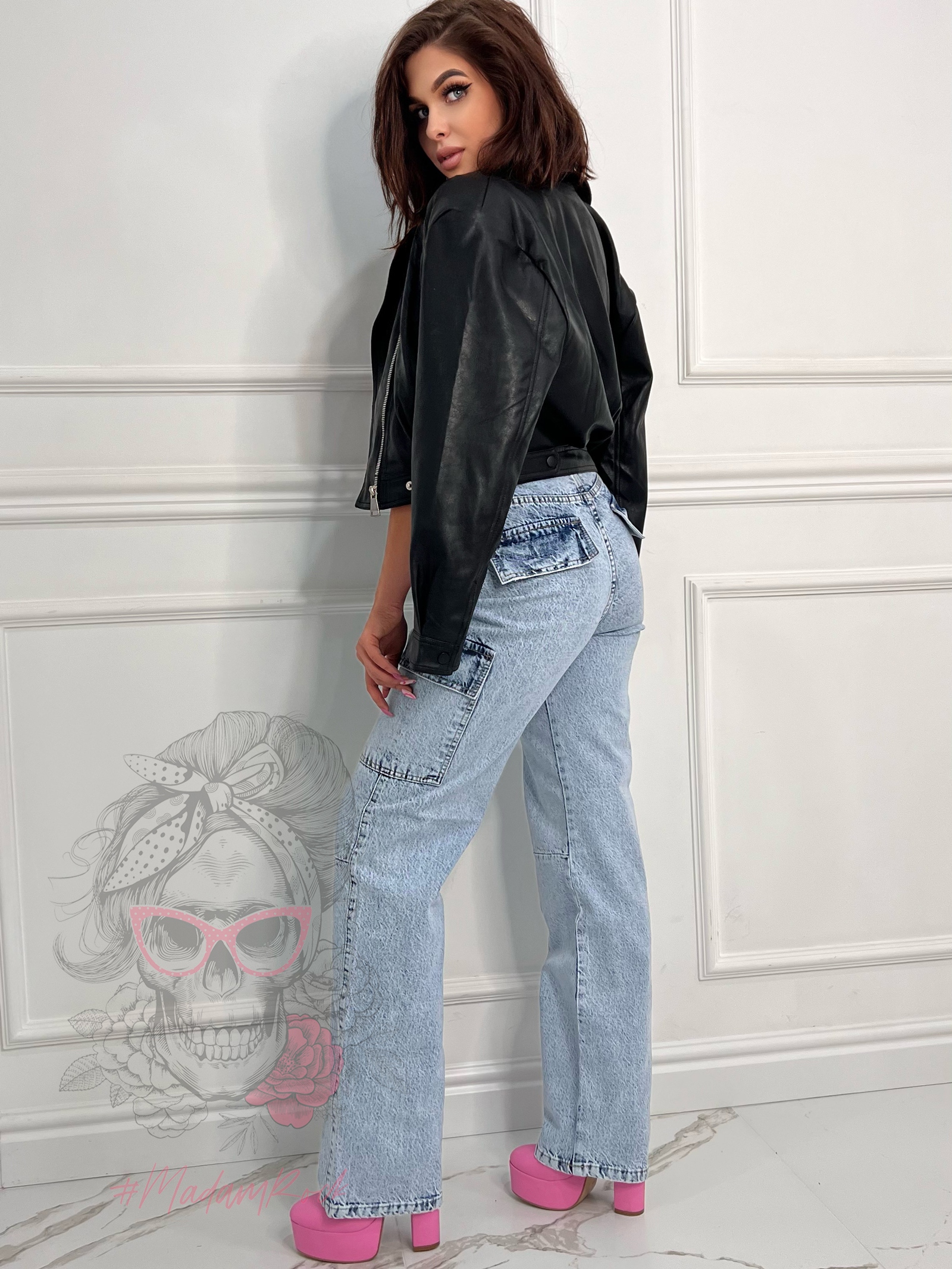 Spodnie jeansowe bojówki Gangy niebieskie