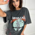 T-shirt dekatyzowany Metallica szary