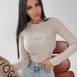 Body prążkowane Brenda Ola Voga beżowe