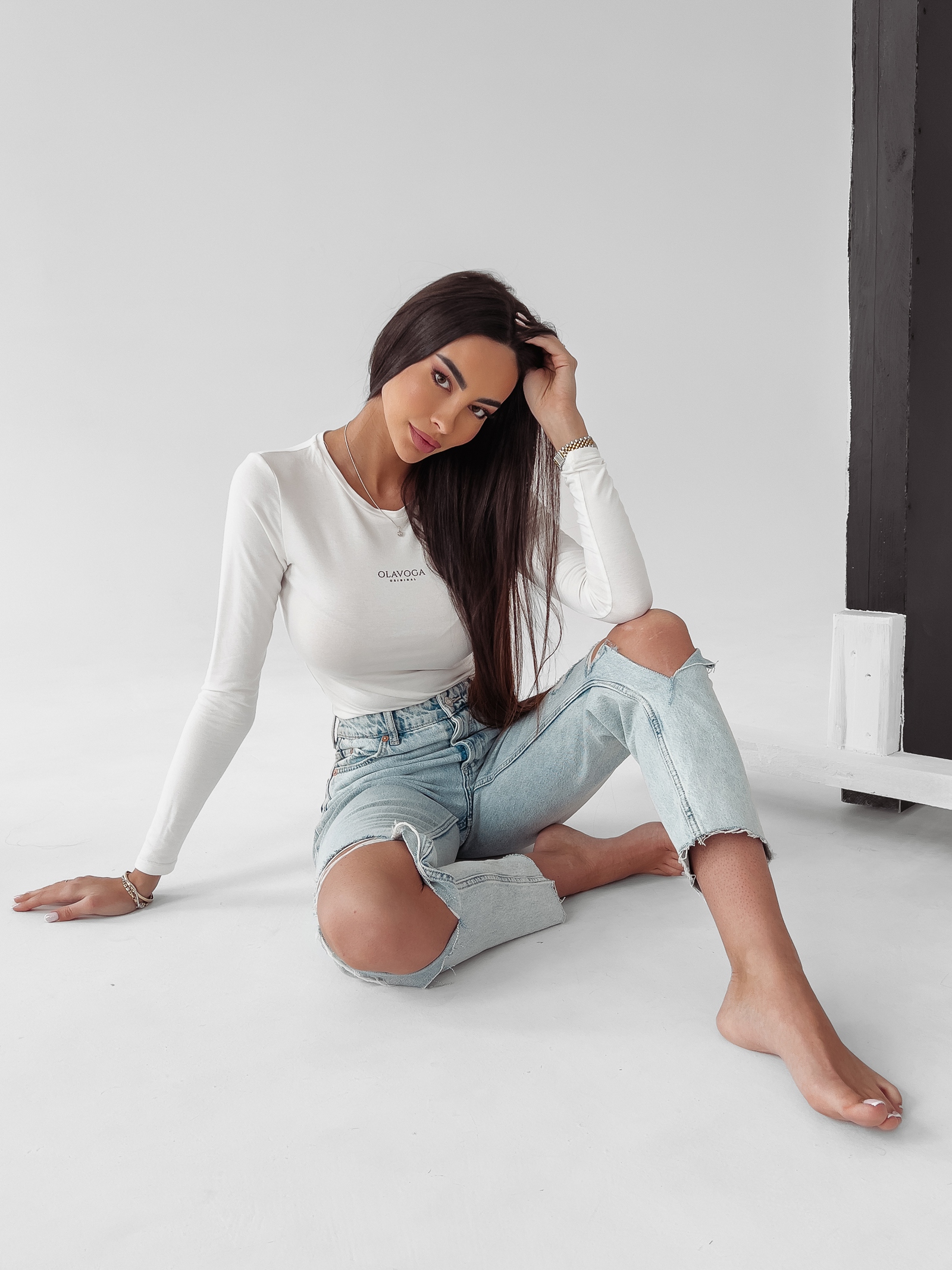 Bluzka basic Ness Ola Voga ecru