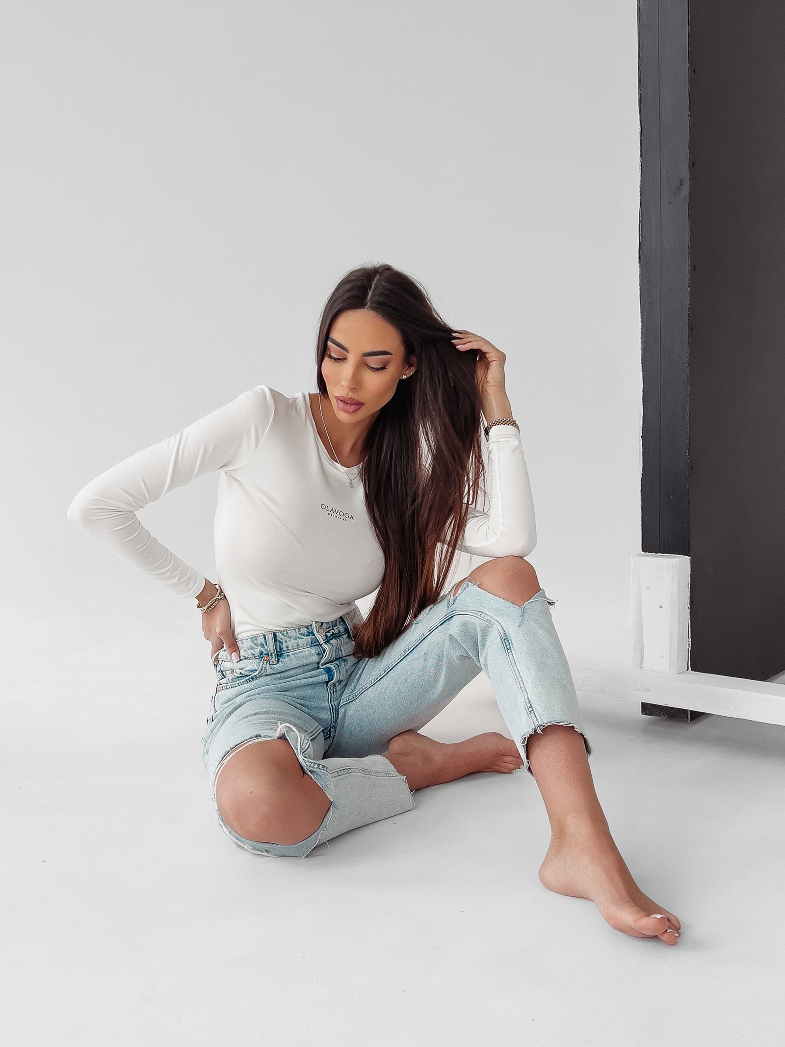 Bluzka basic Ness Ola Voga ecru