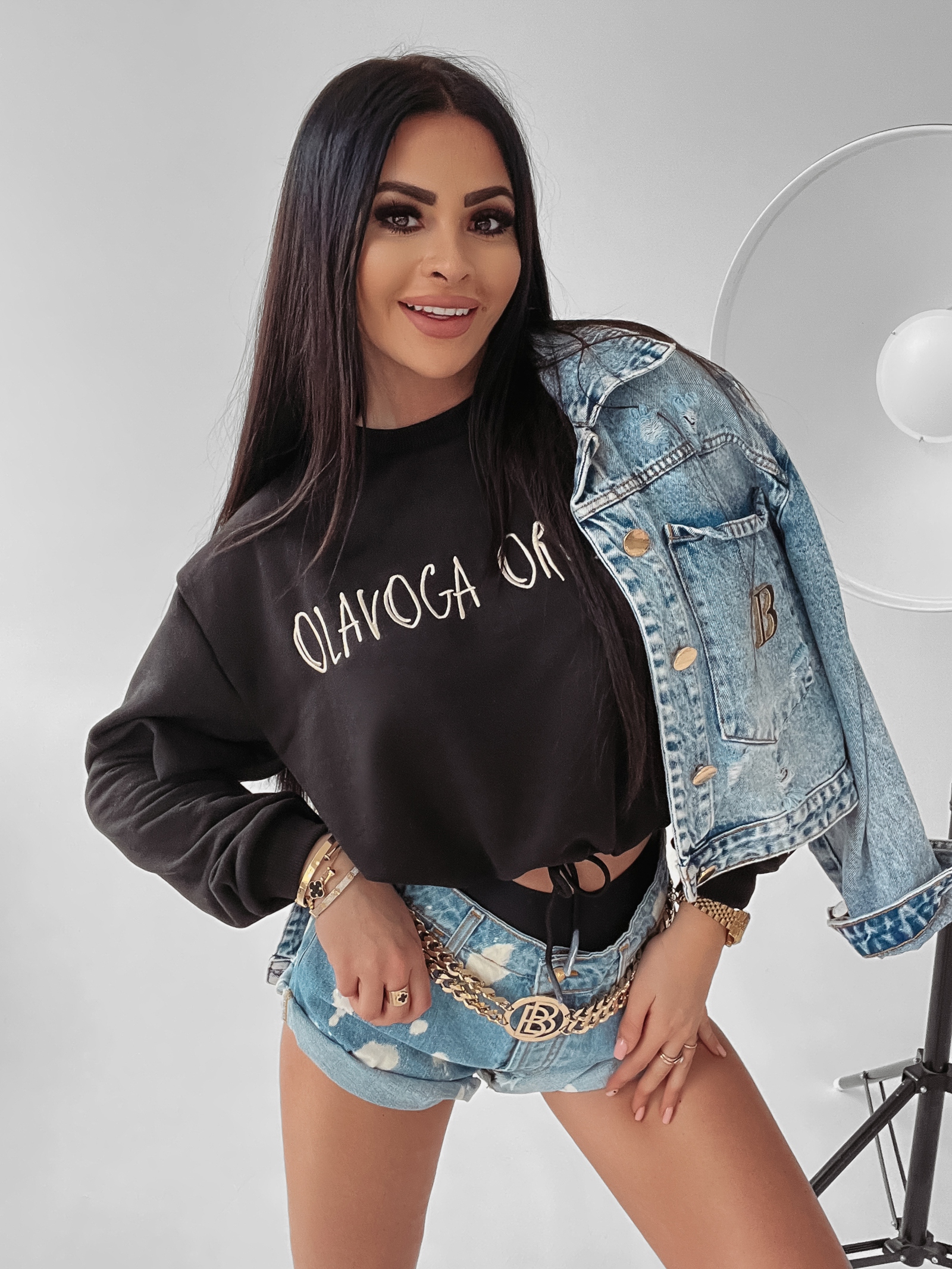 Bluza dzianinowa Coral Ola Voga czarna