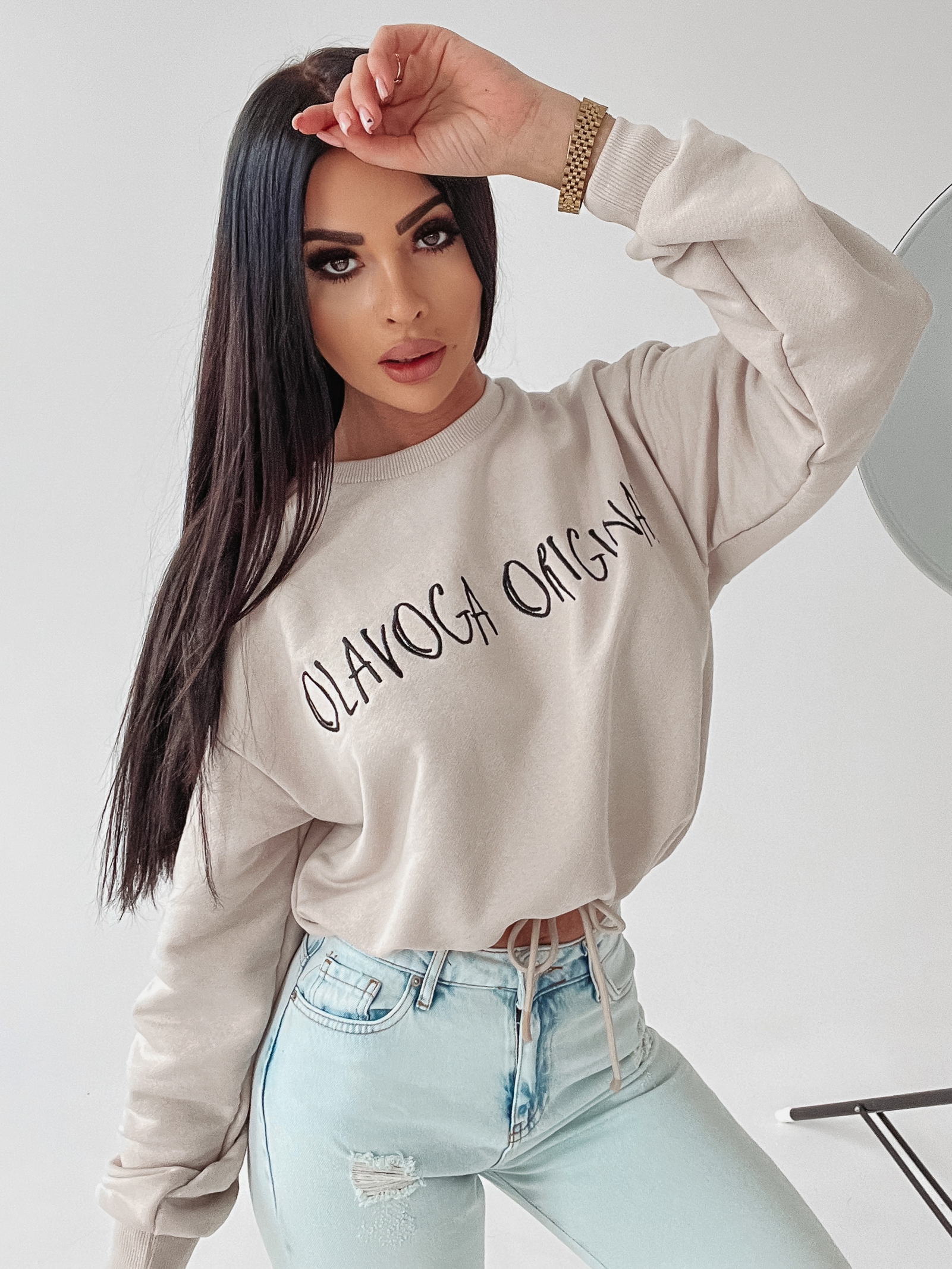 Bluza dzianinowa Coral Ola Voga beżowa