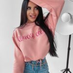 Bluza dzianinowa Coral Ola Voga pudrowa