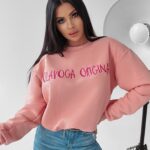 Bluza dzianinowa Coral Ola Voga pudrowa