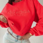 Bluza bawełniana Melanie Ola Voga neonowy róż