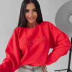 Bluza bawełniana Melanie Ola Voga neonowy róż
