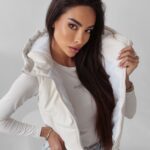 Bezrękawnik kamizelka pikowana Charly Ola Voga ecru