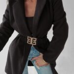 Płaszcz flauszowy Mary Ola Voga czarny