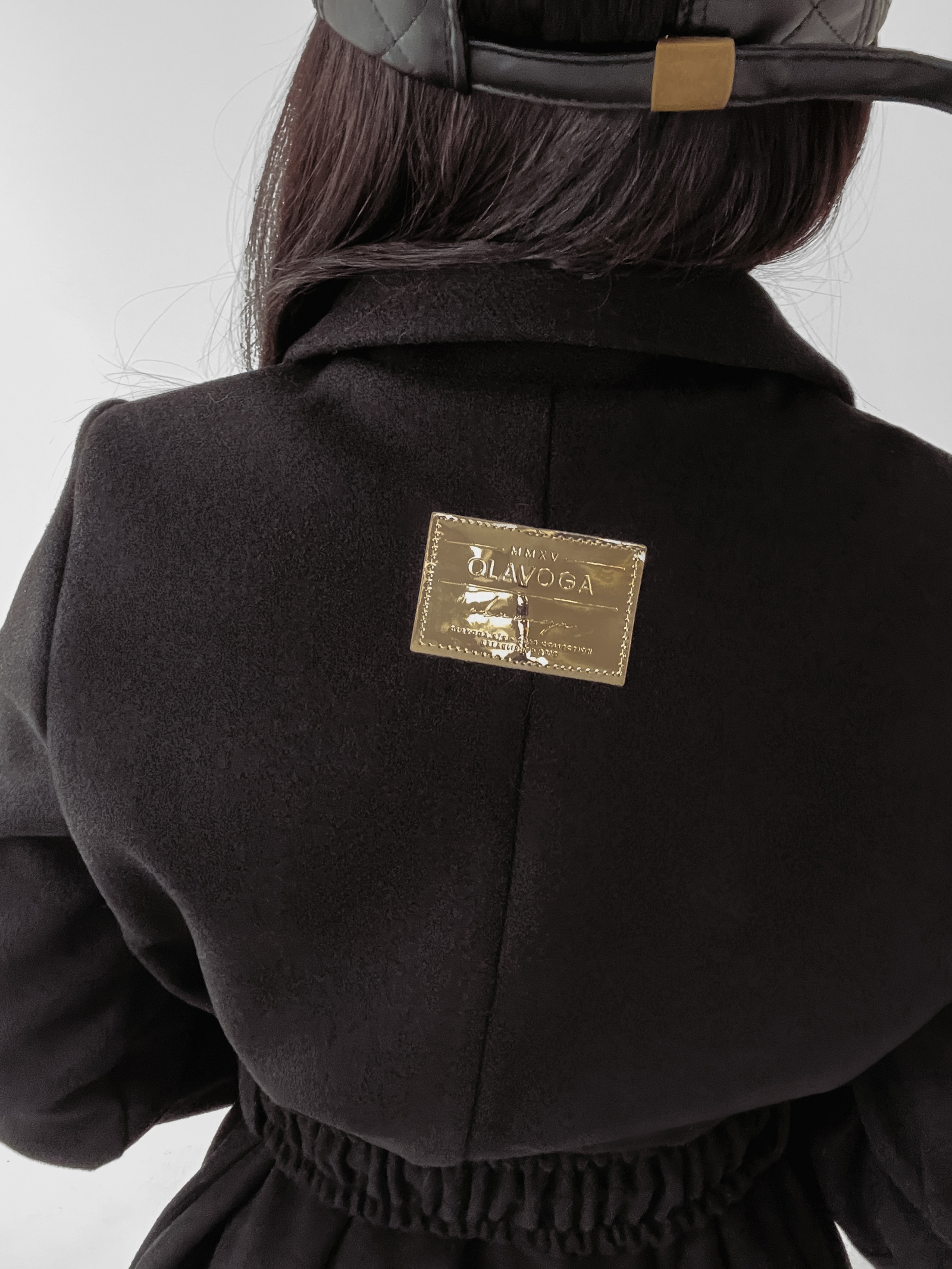 Płaszcz flauszowy Mary Ola Voga czarny