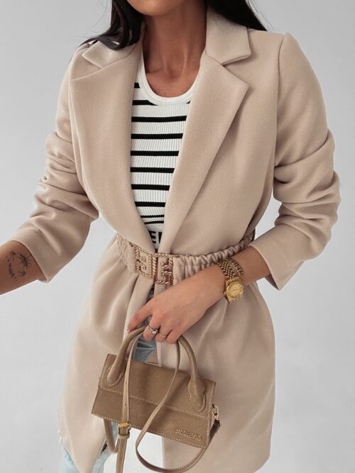 Płaszcz flauszowy Mary Ola Voga beżowy