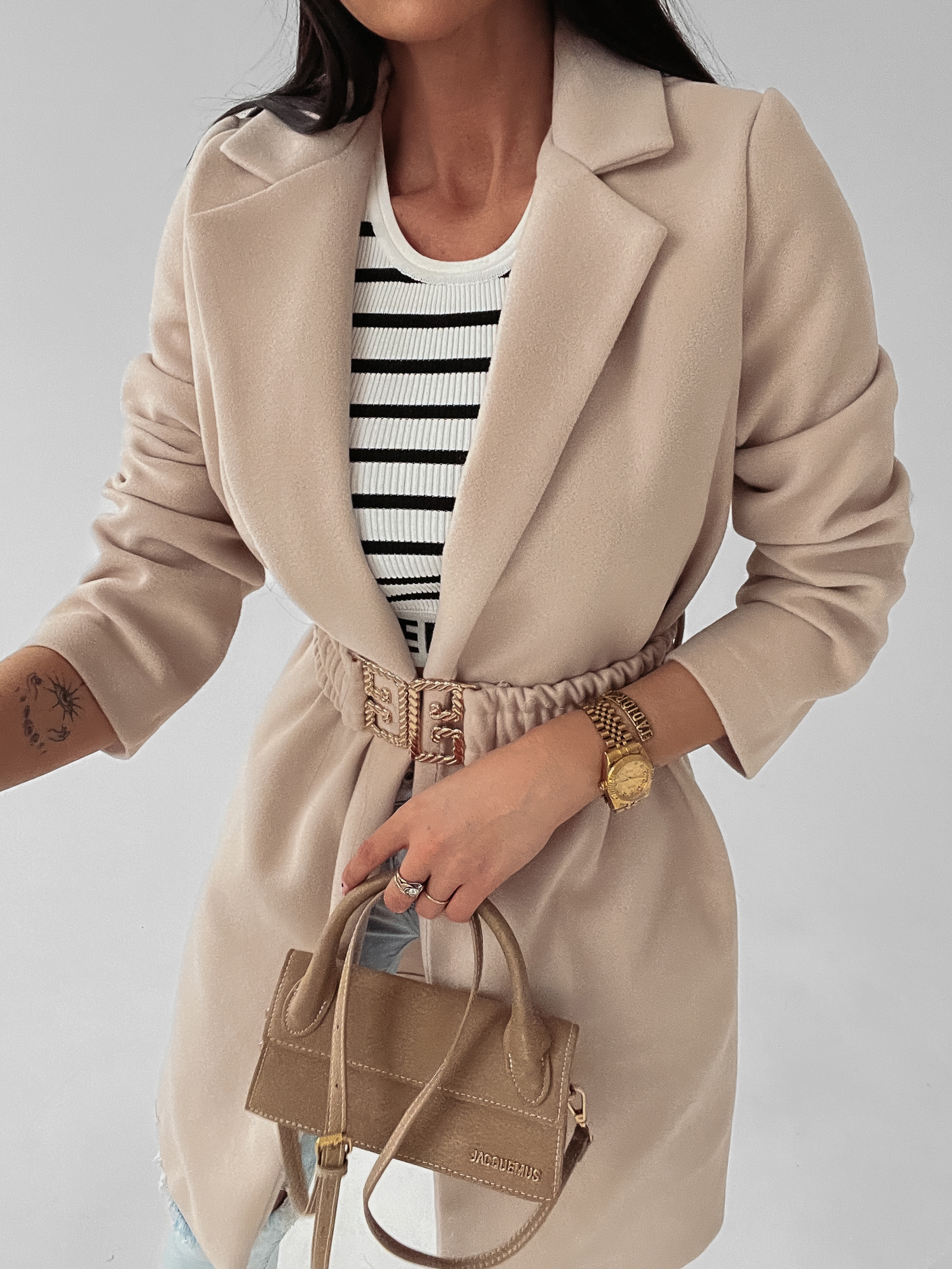 Płaszcz flauszowy Mary Ola Voga beżowy