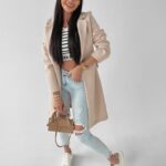 Płaszcz flauszowy Mary Ola Voga beżowy