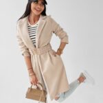 Płaszcz flauszowy Mary Ola Voga beżowy