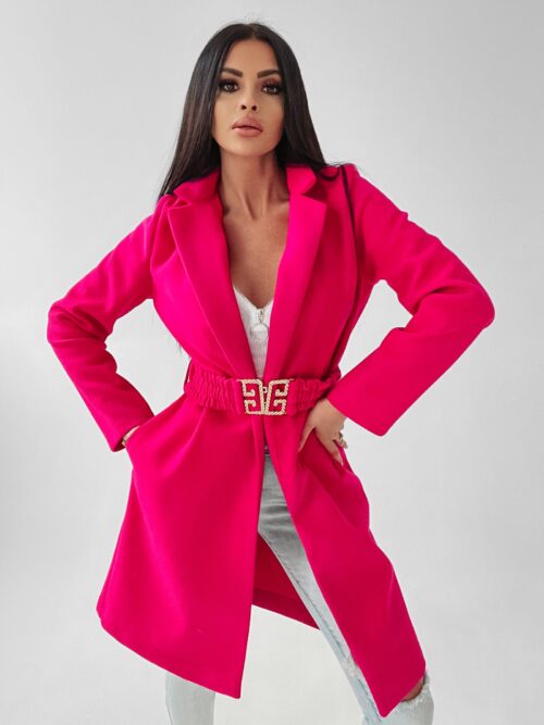 Płaszcz flauszowy Mary Ola Voga amarantowy