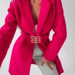 Płaszcz flauszowy Mary Ola Voga amarantowy