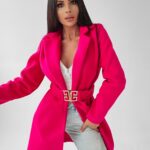 Płaszcz flauszowy Mary Ola Voga amarantowy