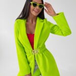 Płaszcz flauszowy Mary Ola Voga limonkowy