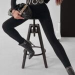 Legginsy prążkowane Susan Ola Voga czarne