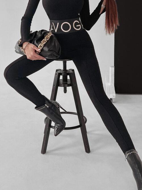 Legginsy prążkowane Susan Ola Voga czarne