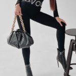 Legginsy prążkowane Susan Ola Voga czarne