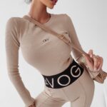 Bluzka prążkowana top Susan Ola Voga beżowa