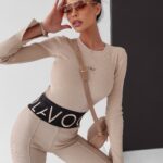 Bluzka prążkowana top Susan Ola Voga beżowa