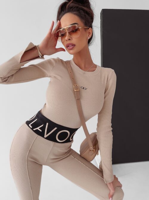 Bluzka prążkowana top Susan Ola Voga beżowa