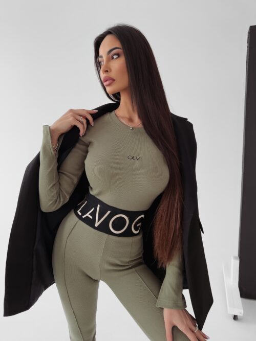 Bluzka prążkowana top Susan Ola Voga khaki