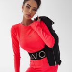 Bluzka prążkowana top Susan Ola Voga neonowy róż