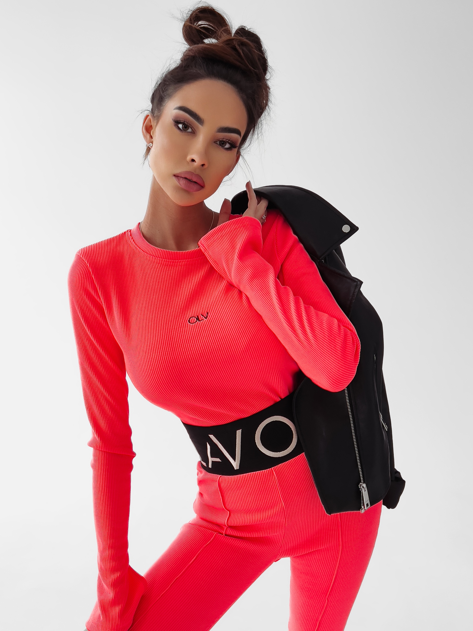 Bluzka prążkowana top Susan Ola Voga neonowy róż Bluzka prążkowana top Susan Ola Voga neonowy róż