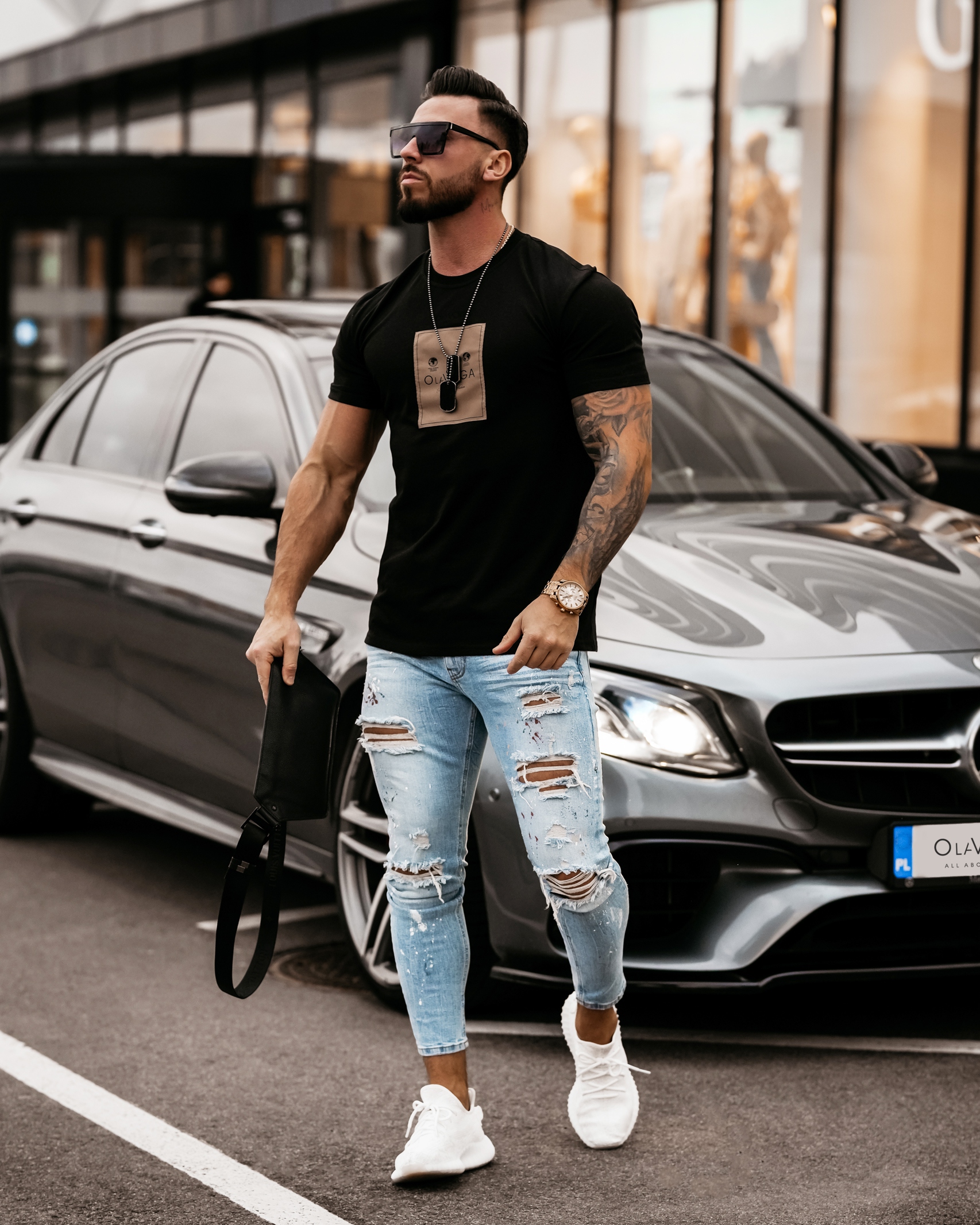 T-shirt męski klasyczny Leo Ola Voga czarny