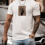 T-shirt męski klasyczny Leo Ola Voga ecru