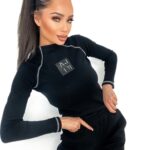 Komplet prążkowany Laki Satempli czarny