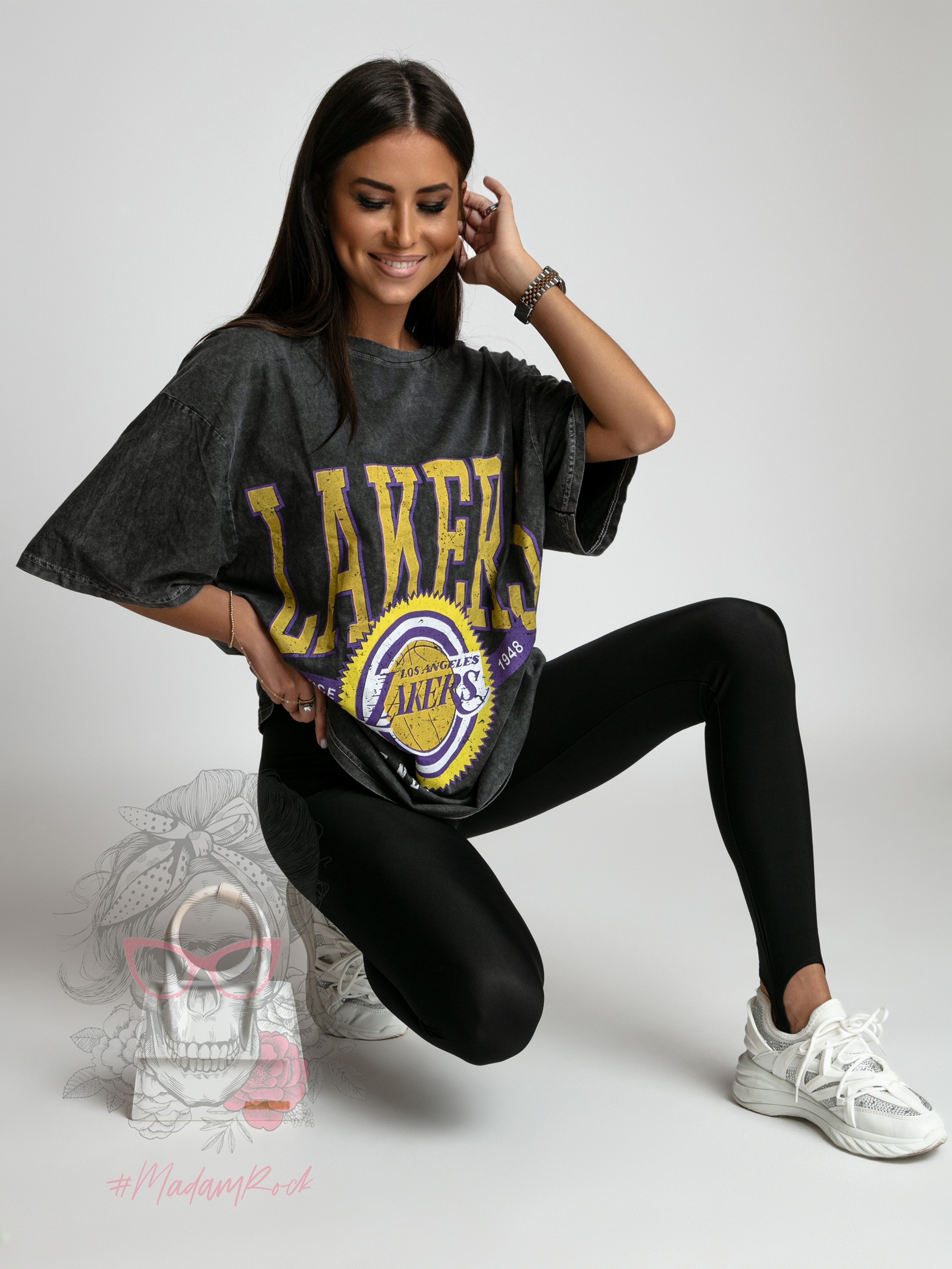 T-shirt dekatyzowany Lakers szary