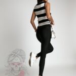 Top prążkowany pasy Molet czarno-biały