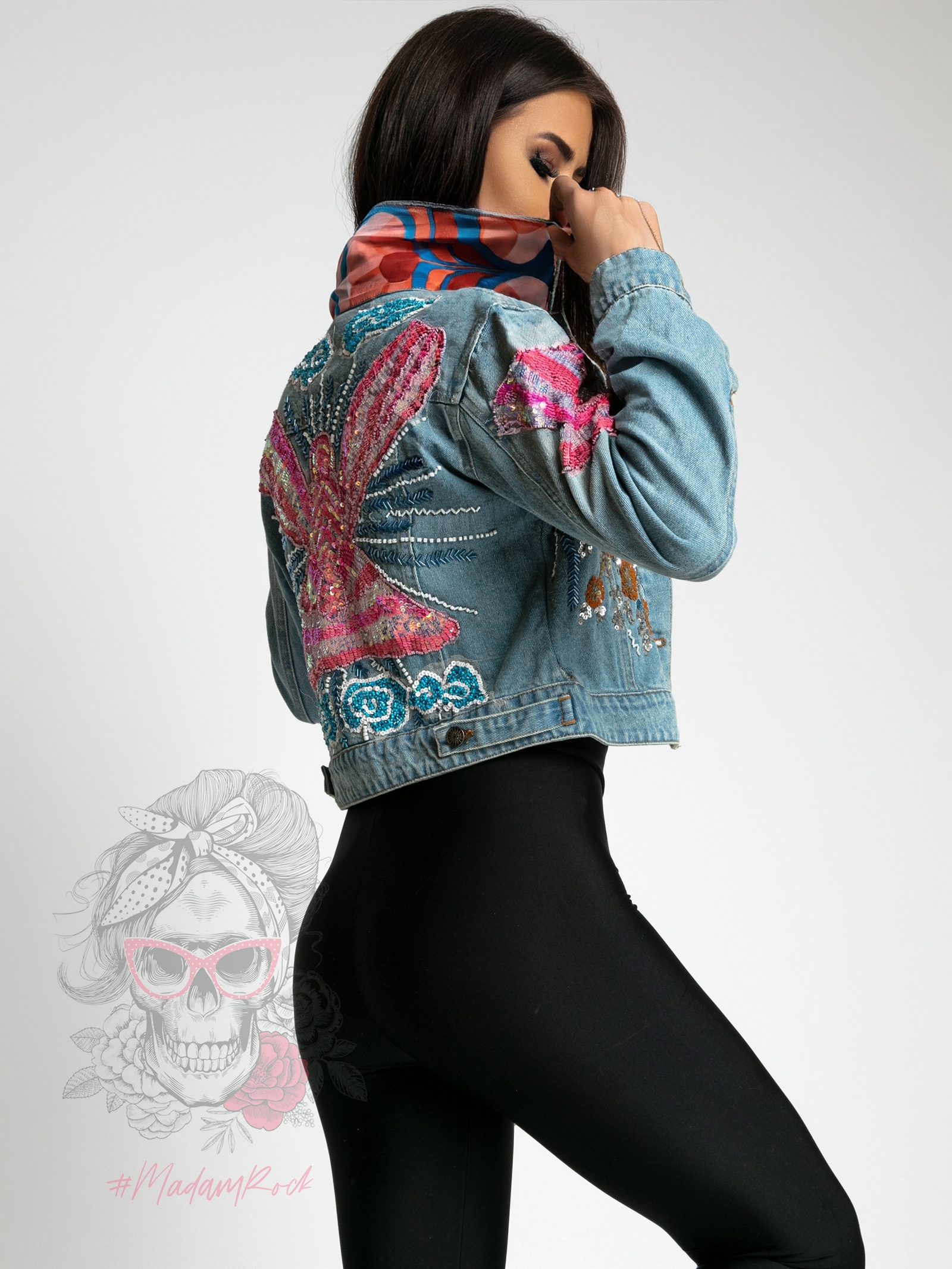 Kurtka jeansowa z aplikacjami Summer Flow niebieska