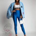 Legginsy elastyczne Lycra II chabrowe